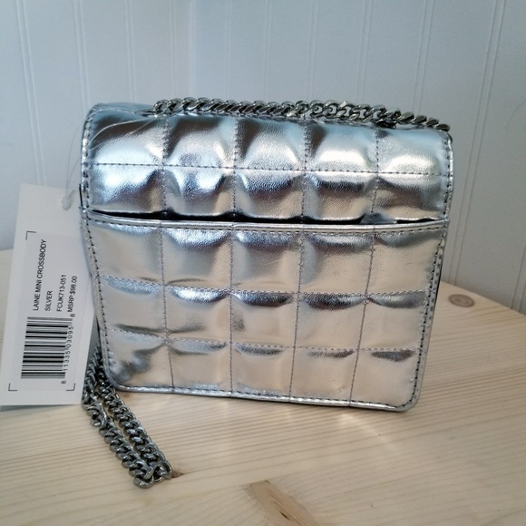 French connection quilted silver crossbody - Picture 2 of 6